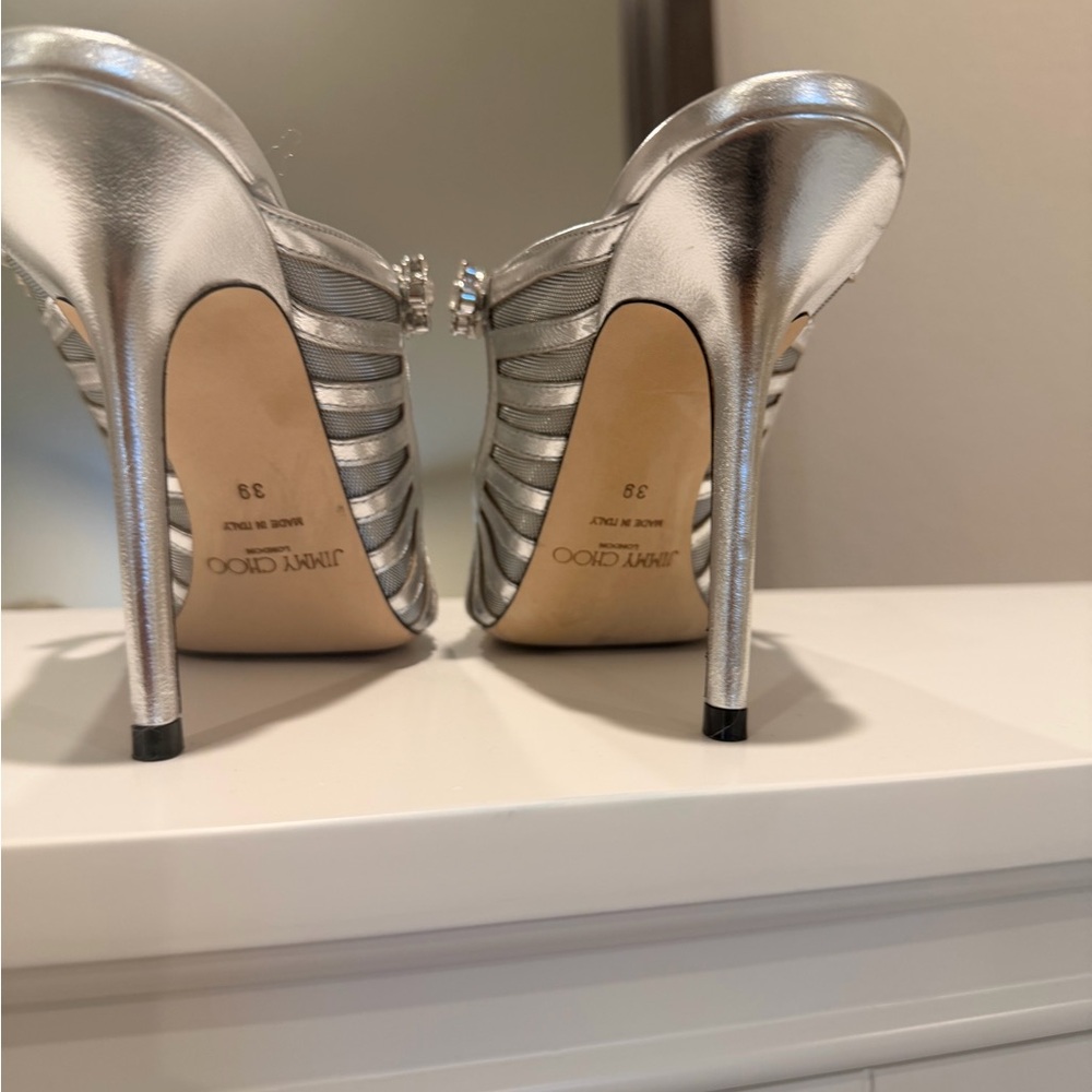 Jimmy Choo bling silver embellished pumps size 39 - Picture 3 of 6